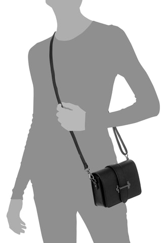 Sac bandoulière en cuir Camelia - Noir