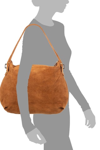 Sac porté épaule en nubuck Acerenza - Marron
