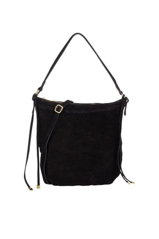 Sac porté épaule en nubuck - Noir