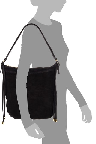 Sac porté épaule en nubuck - Noir