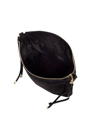 Sac porté épaule en nubuck - Noir