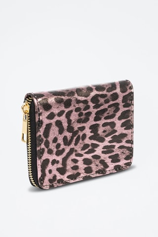 Porte-monnaie en cuir - Noir, rose et doré