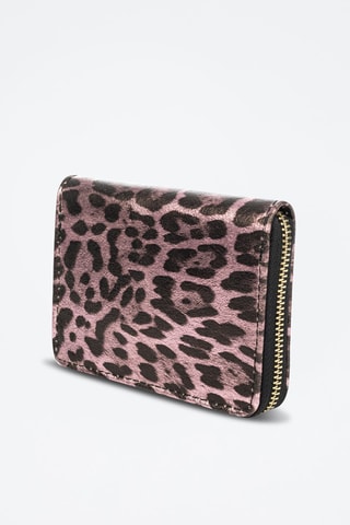 Porte-monnaie en cuir - Noir, rose et doré