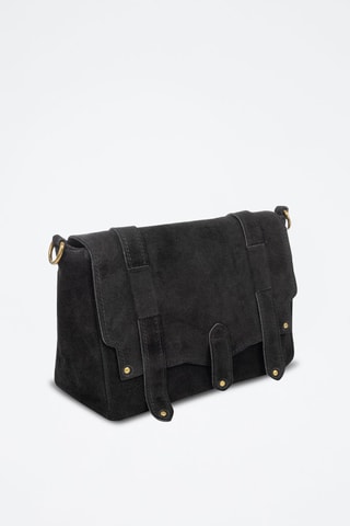 Sac bandoulière en nubuck Aviatico - Noir et doré