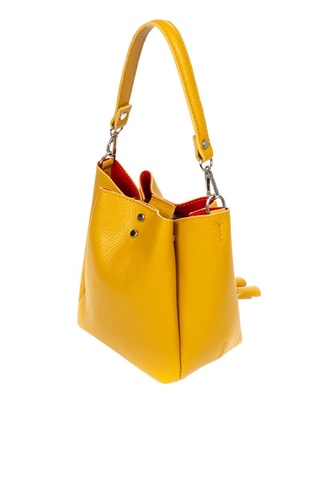 Sac seau en cuir Idea - Jaune