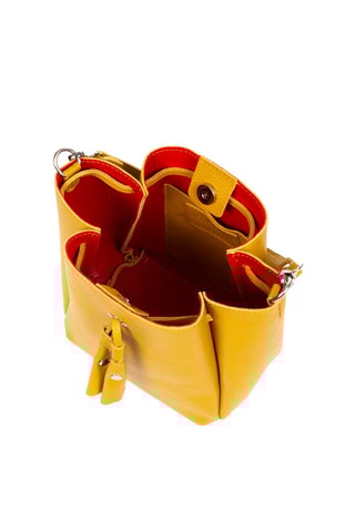 Sac seau en cuir Idea - Jaune