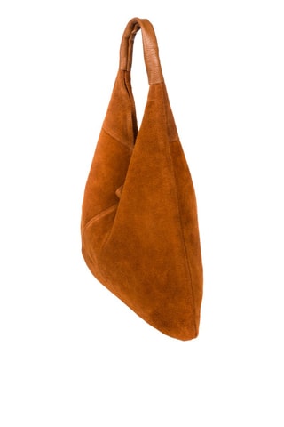 Sac porté épaule en nubuck - Marron