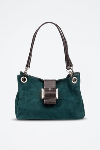 Sac porté épaule en cuir Aicurzio - Bleu et marron