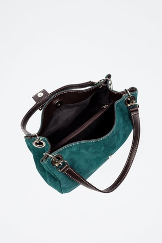 Sac porté épaule en cuir Aicurzio - Bleu et marron