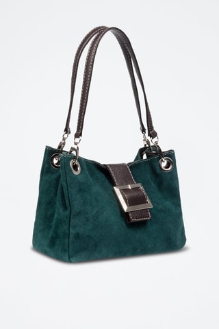 Sac porté épaule en cuir Aicurzio - Bleu et marron