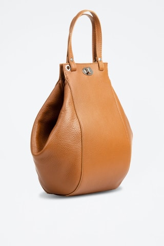 Sac porté épaule en cuir Giusta - Marron