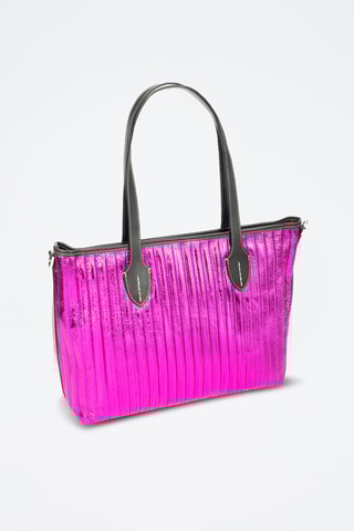 Sac porté épaule en cuir nappa - Rose