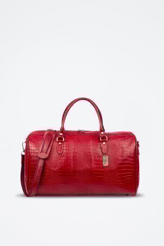 Sac de voyage en croûte de cuir - Rouge