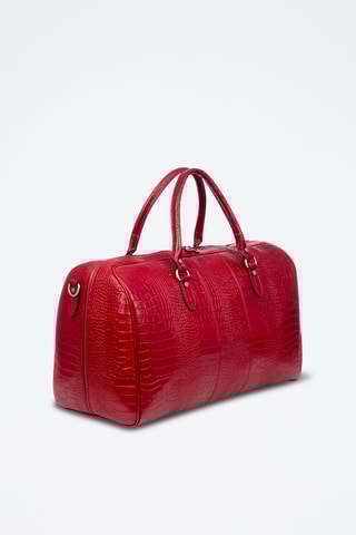 Sac de voyage en croûte de cuir - Rouge