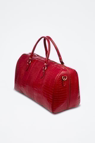 Sac de voyage en croûte de cuir - Rouge