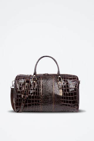Sac de voyage en croûte de cuir - Marron