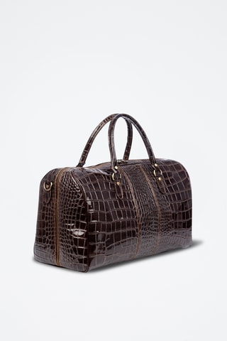 Sac de voyage en croûte de cuir - Marron