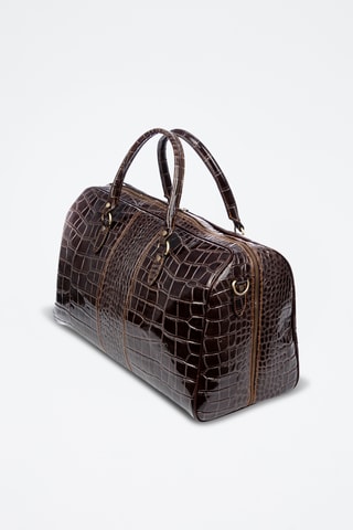 Sac de voyage en croûte de cuir - Marron