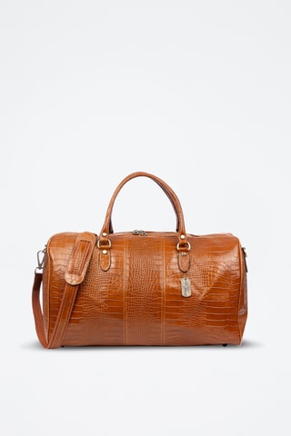 Sac de voyage en croûte de cuir - Marron clair