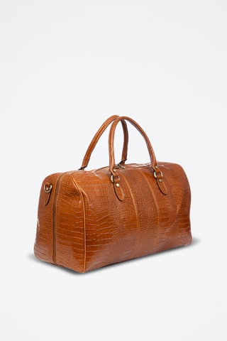 Sac de voyage en croûte de cuir - Marron clair