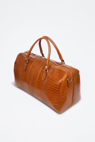 Sac de voyage en croûte de cuir - Marron clair