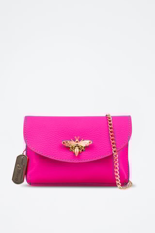Pochette en cuir - Fuchsia