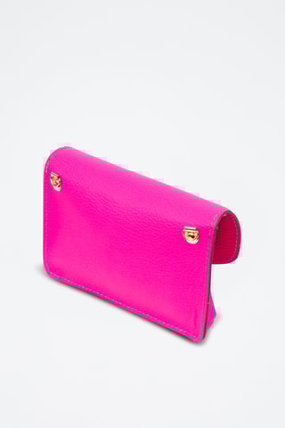 Pochette en cuir - Fuchsia