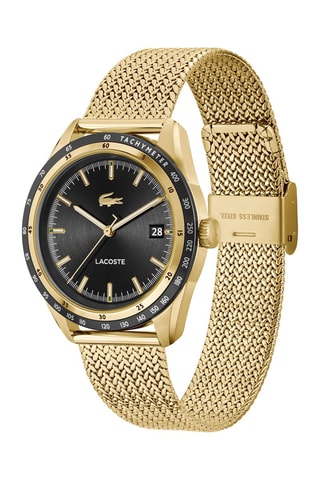 Montre à quartz en plaqué or jaune Everett - Noir