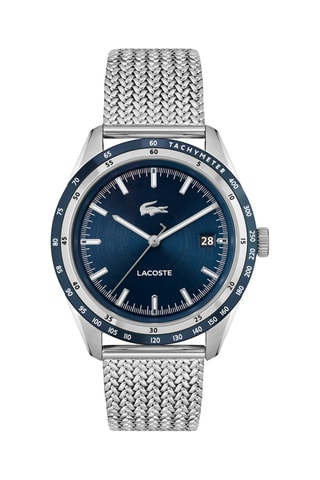 Montre à quartz en acier - Tachymètre - Argenté