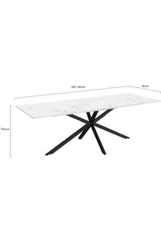 Table à manger extensible Glam - Imitation marbre et noir