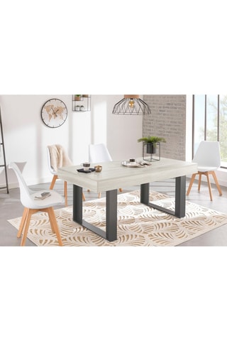 Table Brixton - Gris clair et anthracite