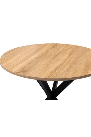 Table de repas ronde Soline - Imitation bois et noir
