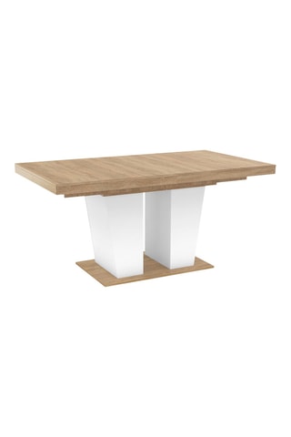 Table repas extensible Ezra - Imitation bois et blanc
