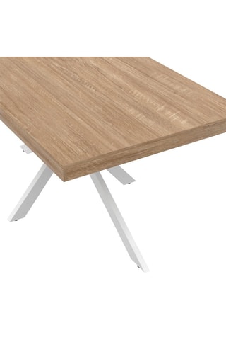 Table Brixton - Imitation bois et blanc