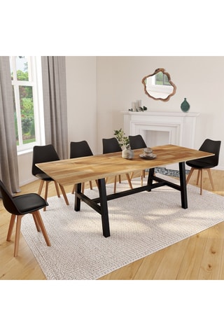 Table à manger extensible Mathilde - Imitation bois et noir