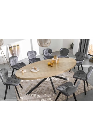 Table à manger Céleste - Imitation bois et noir