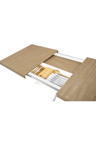 Table extensible Memphis - Imitation bois et blanc