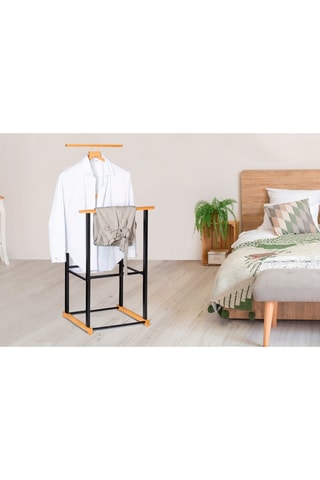 Valet de chambre en bambou - Noir et naturel