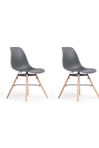 2 chaises Arkken -  Gris et naturel