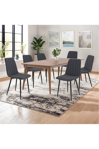 6 chaises Fiona - Gris foncé