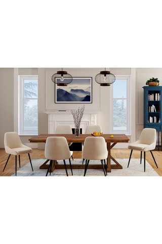 6 chaises Olivia - Beige et noir