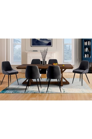6 chaises Olivia - Gris et noir