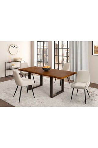 4 chaises Olivia - Beige et noir