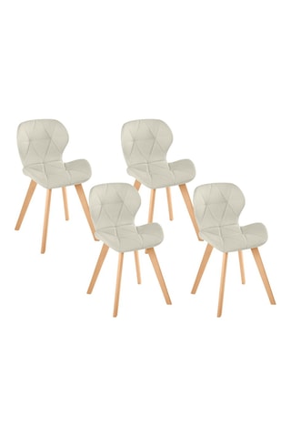4 chaises Gatsby - Beige et naturel
