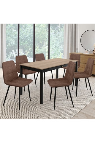 6 chaises Linda - Marron