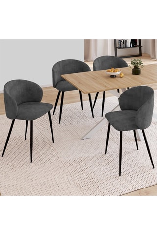 4 chaises Léona - Gris foncé
