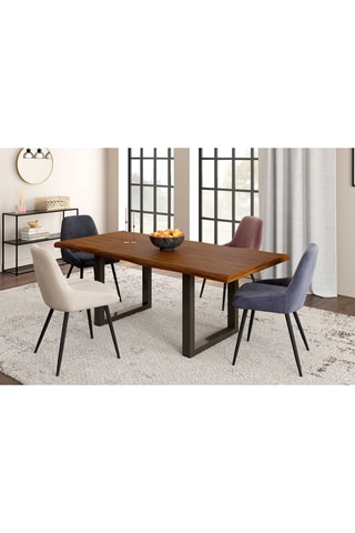 4 chaises Olivia - Gris, beige et rose