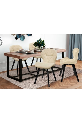 4 chaises en bois et hévéa Daisy - 50 x 79 x 47,5 cm