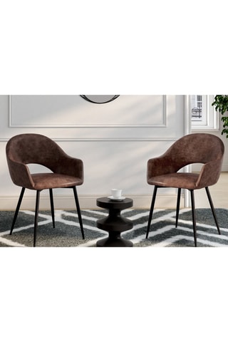 2 chaises Rebecca - 52 x 56 x 75 cm - Revêtement en velours