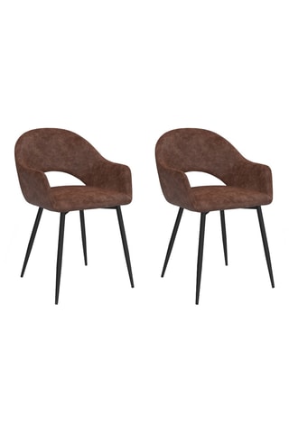 2 chaises Rebecca - 52 x 56 x 75 cm - Revêtement en velours